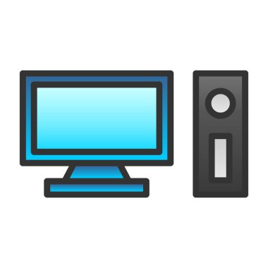 pc bilgisayar simgesinin vektör illüstrasyonu 