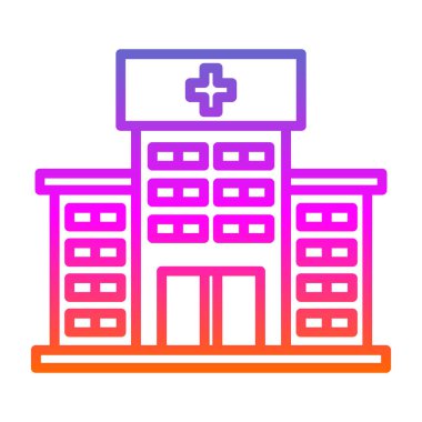 Hastane web simgesi basit illüstrasyon 