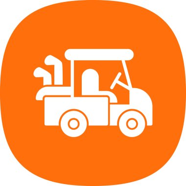 Golf Arabası simgesinin vektör illüstrasyonu