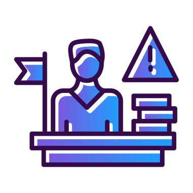 Vektör olarak dizüstü bilgisayarı olan bir işçi. bir çalışan