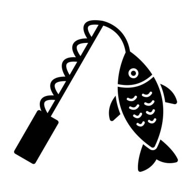 balıkçılık simgesi vektör taslağı çizimi 