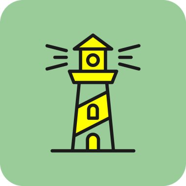 Deniz feneri. Web simgesi basit illüstrasyon