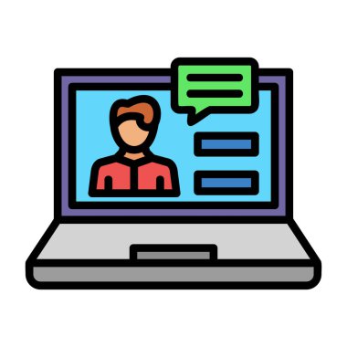 Bilgisayar monitörü ve dizüstü bilgisayar simgesi çizimi