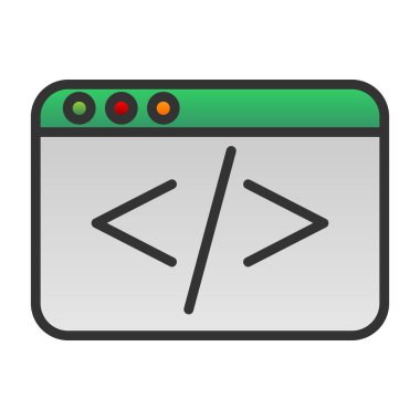 Kodlama simgesinin vektör illüstrasyonu 