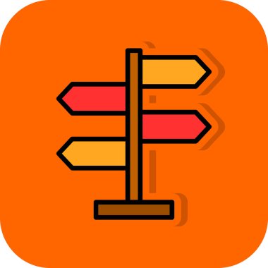 Yön, işaret direği simgesi. Basit vektör illüstrasyonu