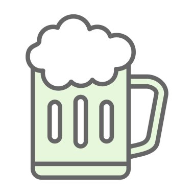 Bir bardak bira ikonu, vektör illüstrasyonu basit tasarım