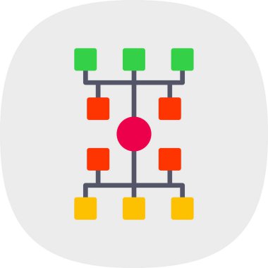 Algoritma ağ simgesi, vektör illüstrasyonu 