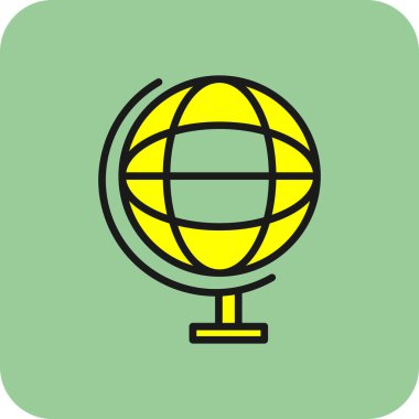 küresel vektör simgesi, modern vektör illüstrasyonu