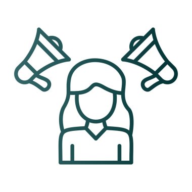 Kadın yargıç ikonu. Web için adalet vektör simgelerinin özet çizimi