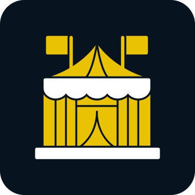 Sirk çadırı simgesi basit grafik tasarım illüstrasyonu