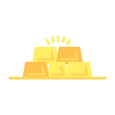 altın çubuk simgesi, vektör illüstrasyonu basit tasarım