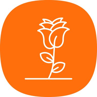 Gül çiçeği. Web simgesi basit illüstrasyon 