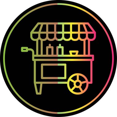 Basit yemek arabası simgesi, vektör illüstrasyonu