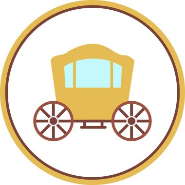 Carriage düz simgesinin vektör illüstrasyonu