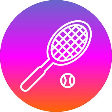 Tenis raketi ikonu. düz dizayn 
