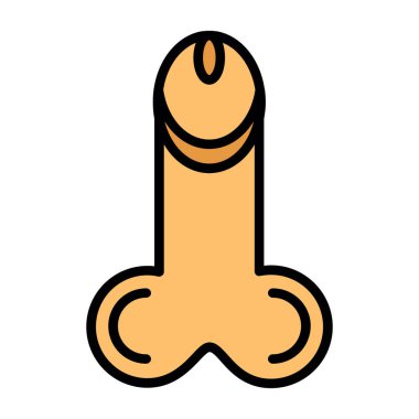 Flat penis icon, vector illustration