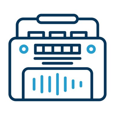 Retro radyo ikonu. Basit vektör illüstrasyonu