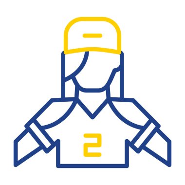 Kadın oyuncu simgesi, vektör illüstrasyonu 