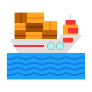 Kargo gemisi kutsal kişilerin resmi, vektör çizim