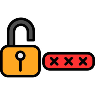 Şifre. Web simgesi basit illüstrasyon 