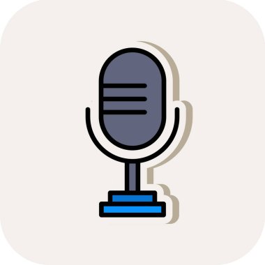 mikrofon simgesi, vektör illüstrasyonu basit tasarım