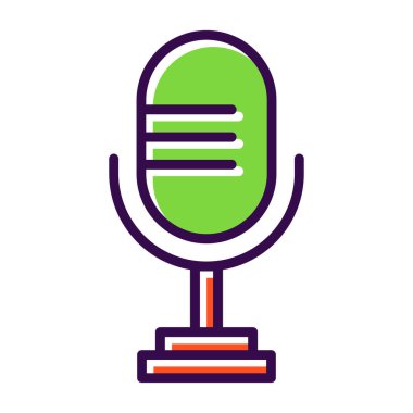 mikrofon simgesi, vektör illüstrasyonu basit tasarım