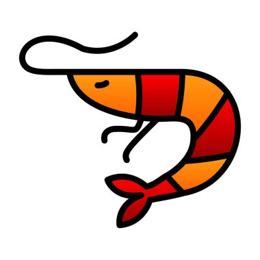 Basit Karides simgesi, vektör illüstrasyonu