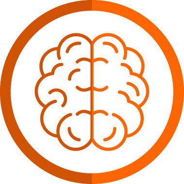 Beyin simgesi, vektör illüstrasyonu 