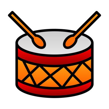Vektör illüstrasyonu, Davul simgesi.