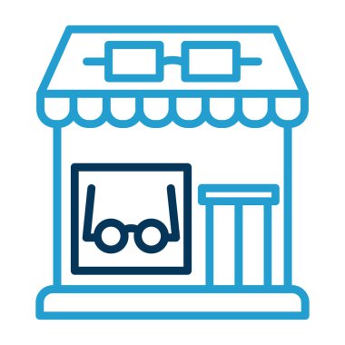 Optik dükkan simgesi, basit vektör illüstrasyon tasarımı