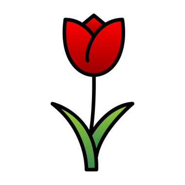 Lale çiçek simgesinin vektör illüstrasyonu