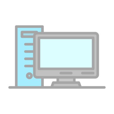 pc bilgisayar simgesinin vektör illüstrasyonu 