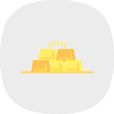 altın çubuk simgesi, vektör illüstrasyonu basit tasarım