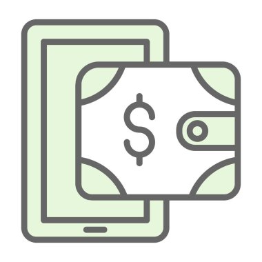 dijital cüzdan simgesi, vektör illüstrasyonu basit tasarım