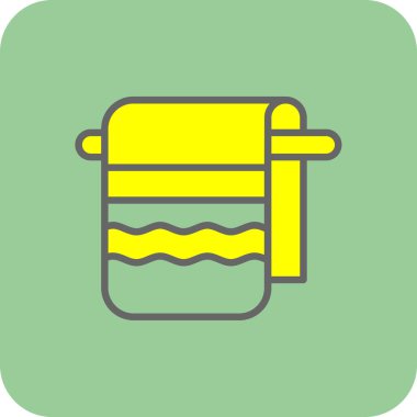 Havlu simgesi, vektör illüstrasyonu basit tasarım