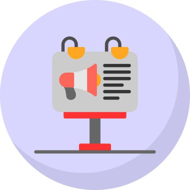 reklam panosu simgesi, vektör illüstrasyonu basit tasarım