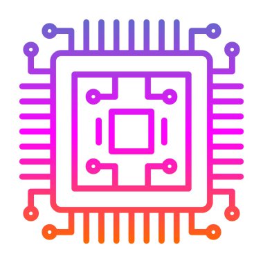 çip simgesi, vektör illüstrasyonu basit tasarım