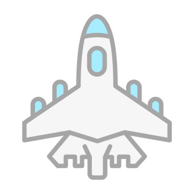 Savaşçı jet simgesi, vektör çizimi basit tasarım