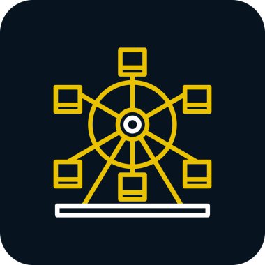 Dönme dolap ağ simgesi, vektör illüstrasyonu 