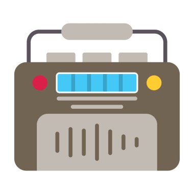 Retro radyo ikonu. Basit vektör illüstrasyonu