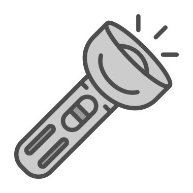 El feneri simgesi. El feneri vektör simgesi web için anahat çizimi