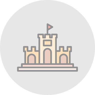 Kumdan kale simgesi, vektör illüstrasyonu basit tasarım