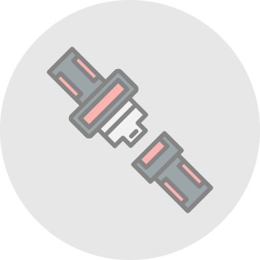 Emniyet kemeri düz simgesi, vektör illüstrasyonu 