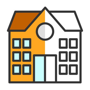 okul binası ikon vektör illüstrasyonu 