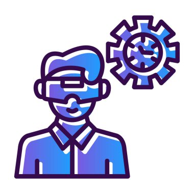 Yapay zeka renk ikonu vektörü. Robot yapay zekası. izole edilmiş sembol çizimi