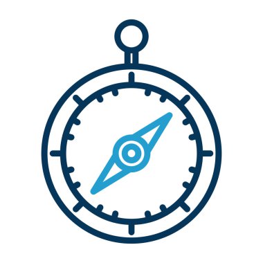 pusula düz simgesi, vektör illüstrasyon tasarımı