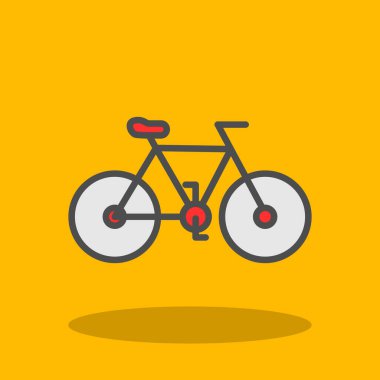 Bisiklet yassı simgesinin vektör illüstrasyonu