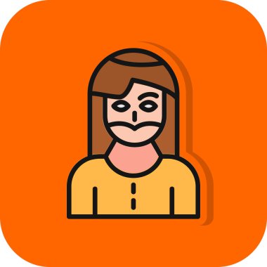 Sakallı kadın simgesi, vektör illüstrasyonu