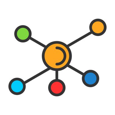 Ağ bağlantısı düz simgesinin vektör illüstrasyonu