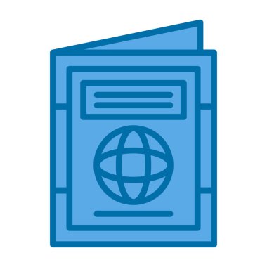 Basit düz pasaport vektör illüstrasyonu